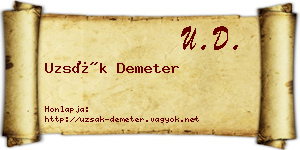 Uzsák Demeter névjegykártya